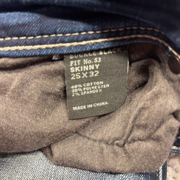 Buckle Black Jeans Womens 25 Fit 53 Skinny Dark Distressed Stretch Style BBW1175 - Picture 3 of 5